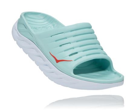 Hoka ORA Recovery Slide 2 Mulher - Sapatos Ortopédicos Azuis / Branco | PT-fBrDNxd